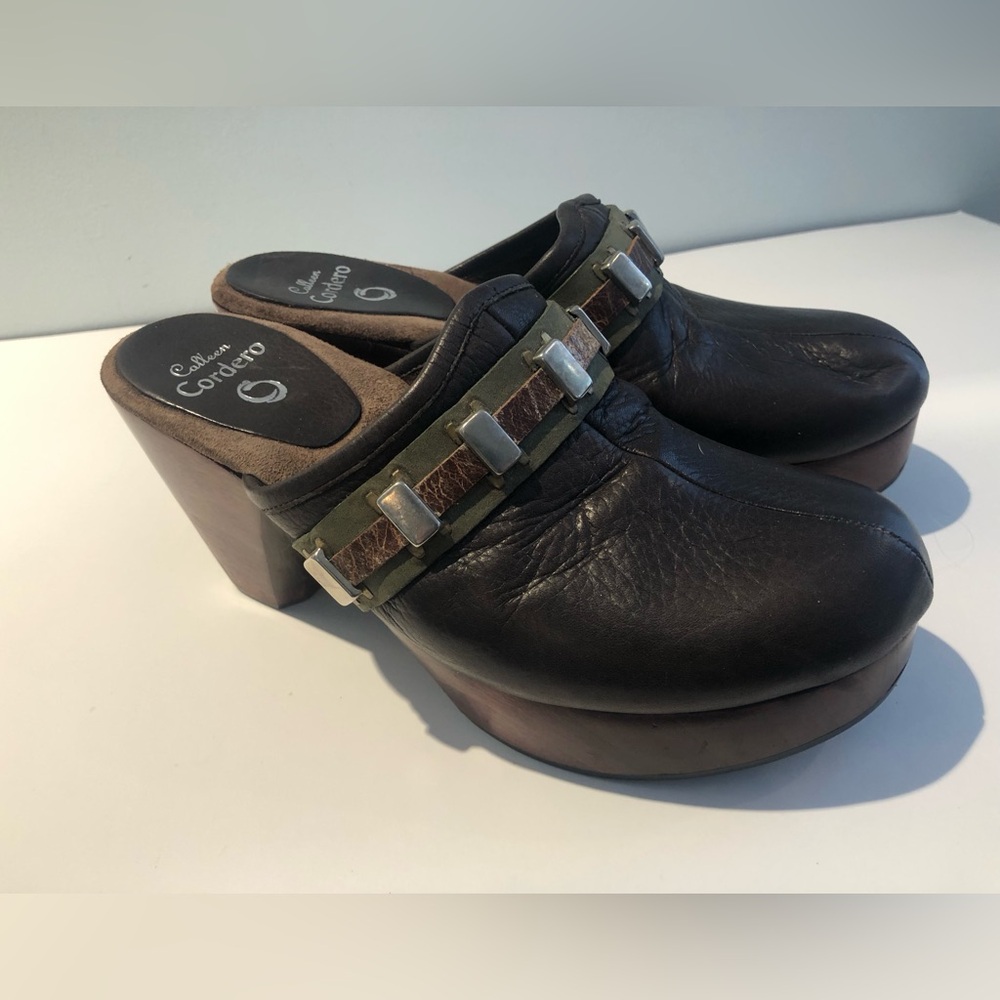 Cordani Black Leather Mules with Studded Strap